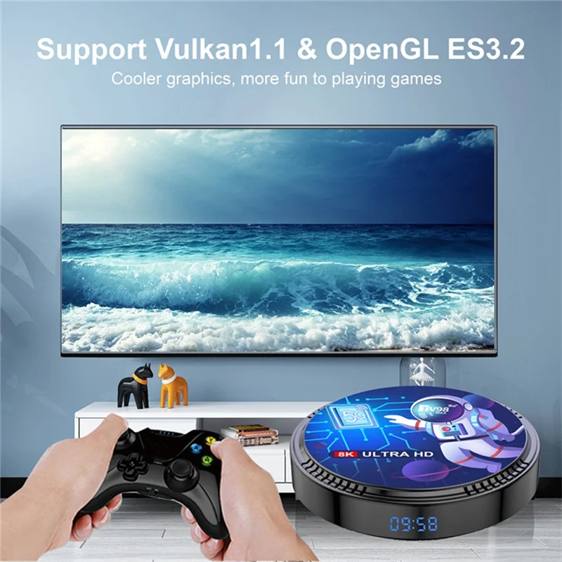 TCES-TV98MAX TV Box 4G+32G Allwinner H618 Android 12 Smart TV Box 2.4G+5G WIFI+Blutooth5.0 H265 TV98 Media Player
TCES-TV98MAX TV Box 4G+32G Allwinner H618 Android 12 Smart TV Box 2.4G+5G WIFI+Blutooth5.0 H265 TV98 Media Player