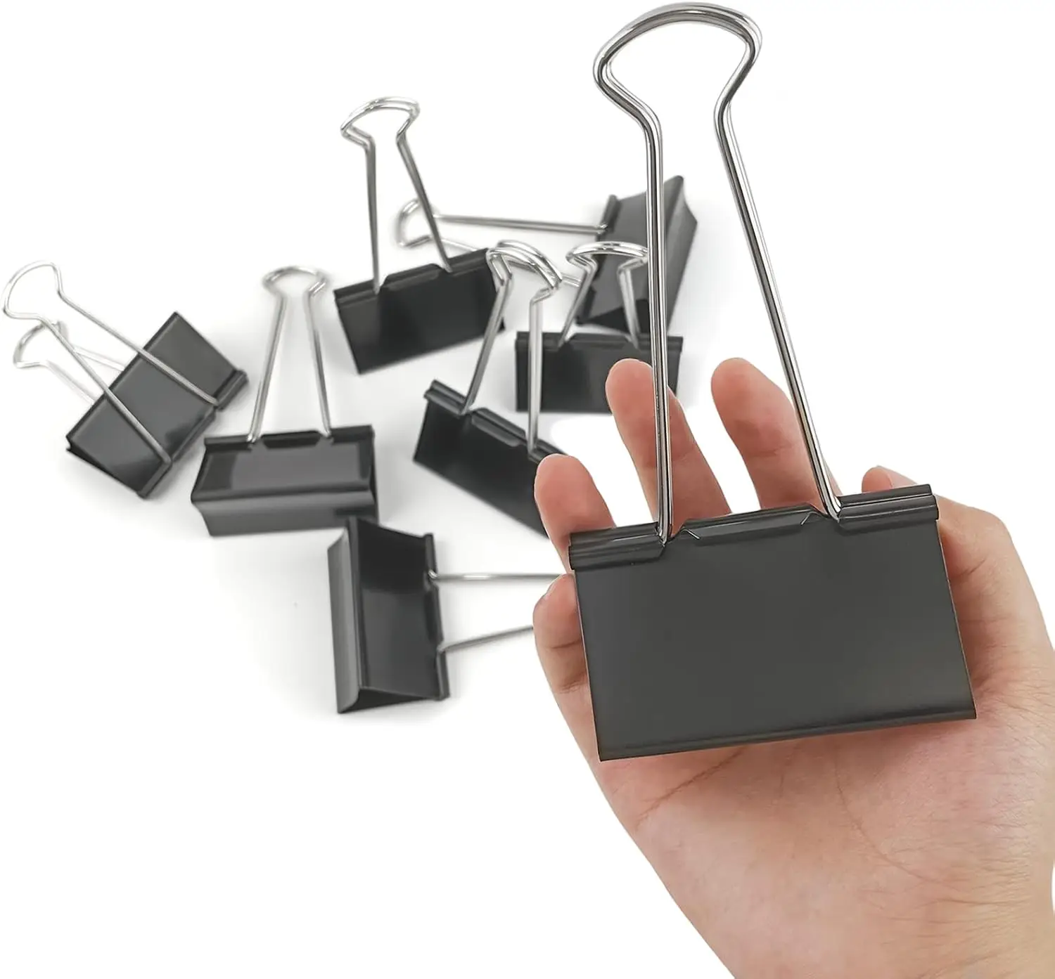 Extra-Large 75mm Binder Clips, 8-Pack Heavy-Duty Black Paper Clamps for Office Organization
Extra-Large 75mm Binder Clips, 8-Pack Heavy-Duty Black Paper Clamps for Office Organization