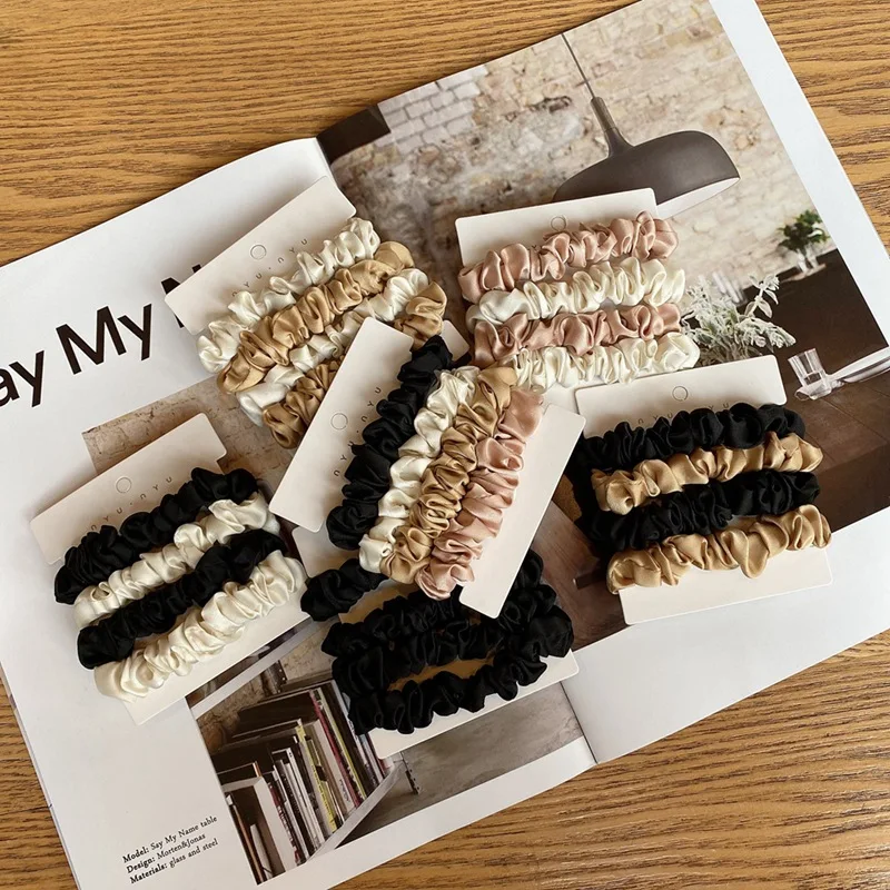 4pcs Elegant Hair Scrunchies Women Minimalist Simulation Silk Hair Ties Solid Color Elastic Hair Rope Ponytail Hair Accessories
4pcs Elegant Hair Scrunchies Women Minimalist Simulation Silk Hair Ties Solid Color Elastic Hair Rope Ponytail Hair Accessories