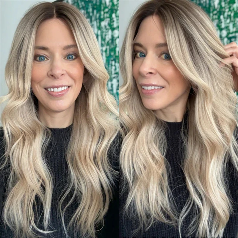 Party Daily Cosplay Wigs Light Blonde Synthetic Wig HD Lace Front Wigs with Dark Roots Highlight Wig High Quality Synthetic Wig
Party Daily Cosplay Wigs Light Blonde Synthetic Wig HD Lace Front Wigs with Dark Roots Highlight Wig High Quality Synthetic Wig