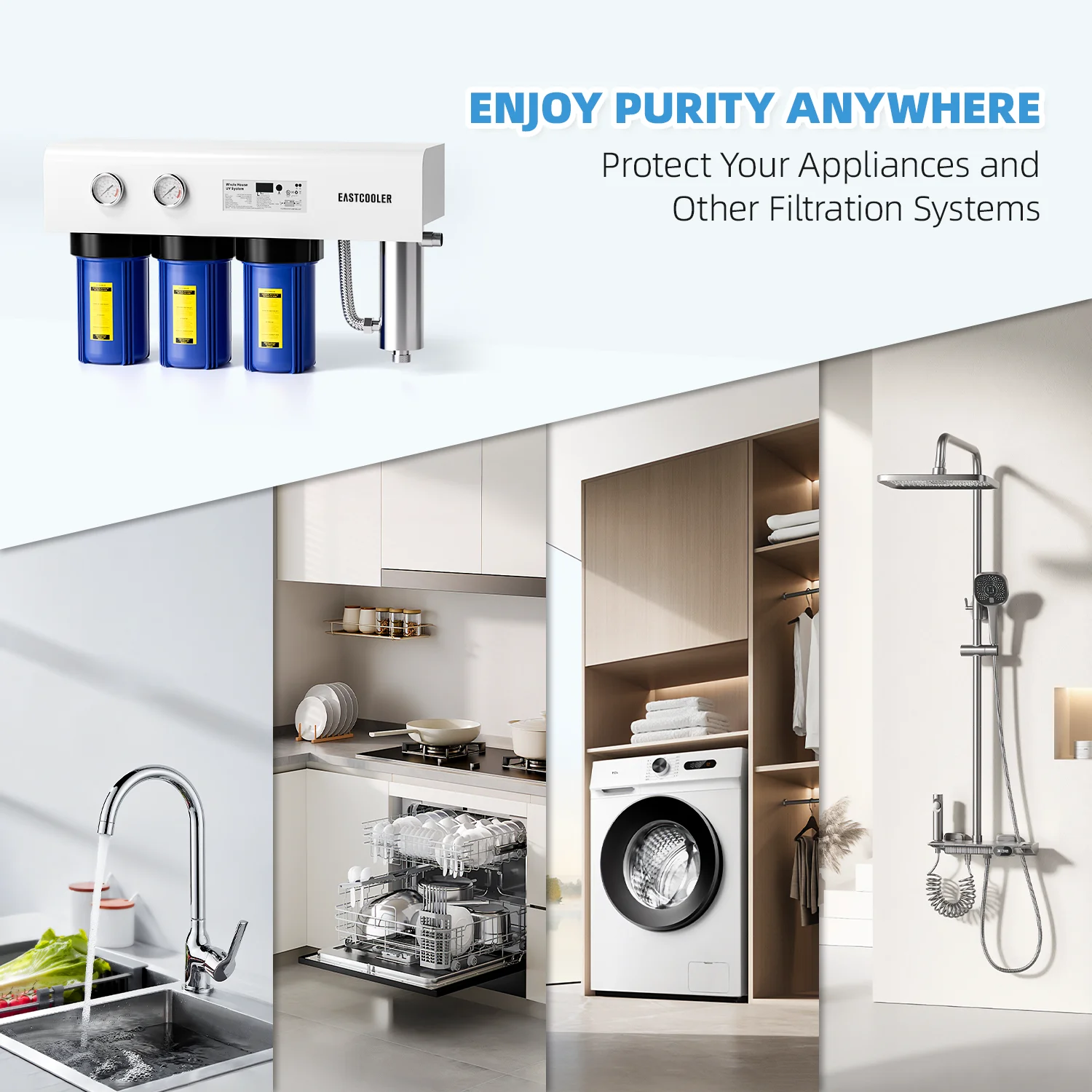 3SH-10BB+UV Manual Power Wall Mounted 3 Stage Whole House Water Filters UV Whole House Water Filter
3SH-10BB+UV Manual Power Wall Mounted 3 Stage Whole House Water Filters UV Whole House Water Filter