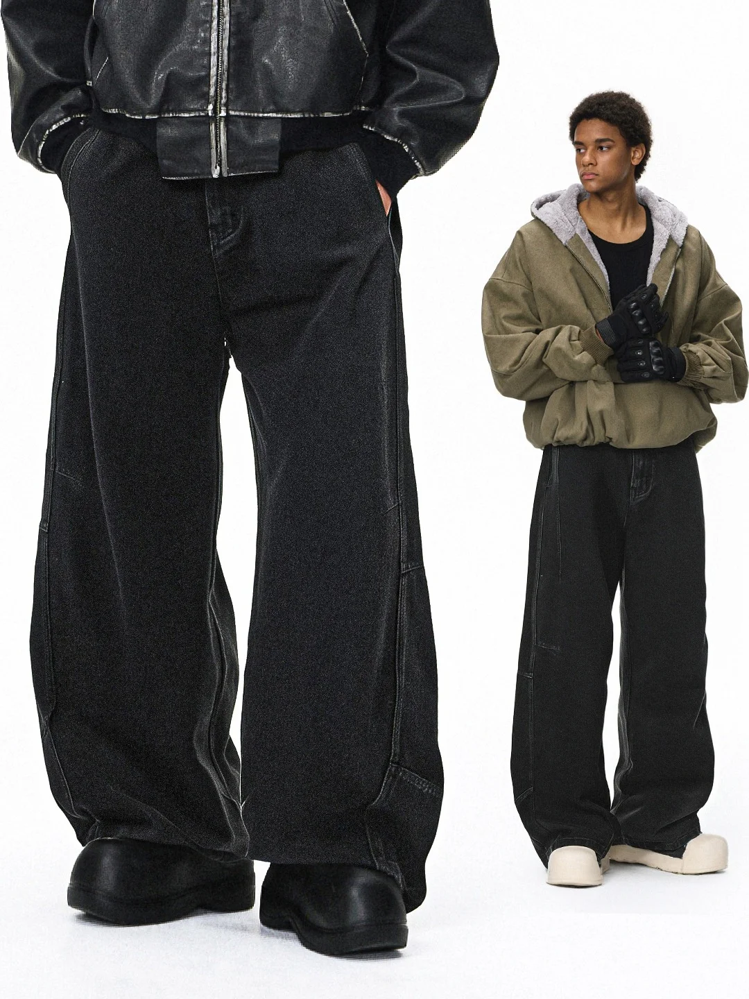 3D Tailored Black Jeans Men's Casual Loose Straight Cotton Blend Fabric Street Style Jeans mid Waist Zipper Opening
3D Tailored Black Jeans Men's Casual Loose Straight Cotton Blend Fabric Street Style Jeans mid Waist Zipper Opening