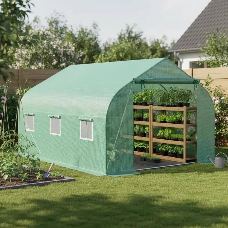 Folien Gewächshaus Foliengewächshaus Treibhaus Frühlingssaatgarten Pflanzenhaus Tomatengarten Giebeldach 350L × 300B × 200H cm
Folien Gewächshaus Foliengewächshaus Treibhaus Frühlingssaatgarten Pflanzenhaus Tomatengarten Giebeldach 350L × 300B × 200H cm