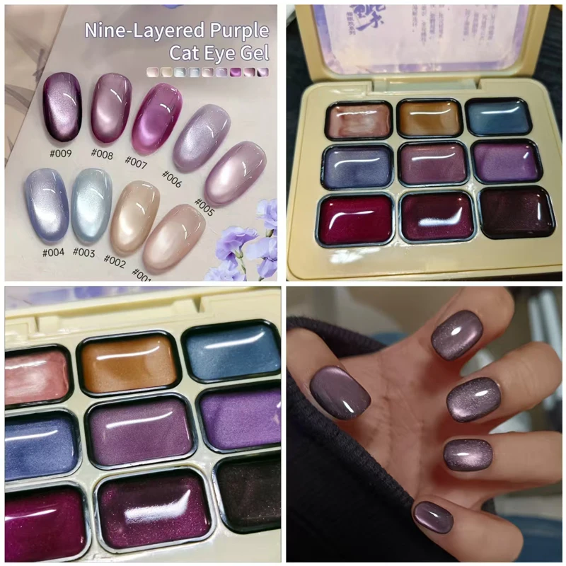 9 Colors 자석젤 팔레트 Purple Glass Magnetic cat eye palette esmalte ojo de gato azul Nail Art UV Gel Varnis Semi Permanent Gel
9 Colors 자석젤 팔레트 Purple Glass Magnetic cat eye palette esmalte ojo de gato azul Nail Art UV Gel Varnis Semi Permanent Gel