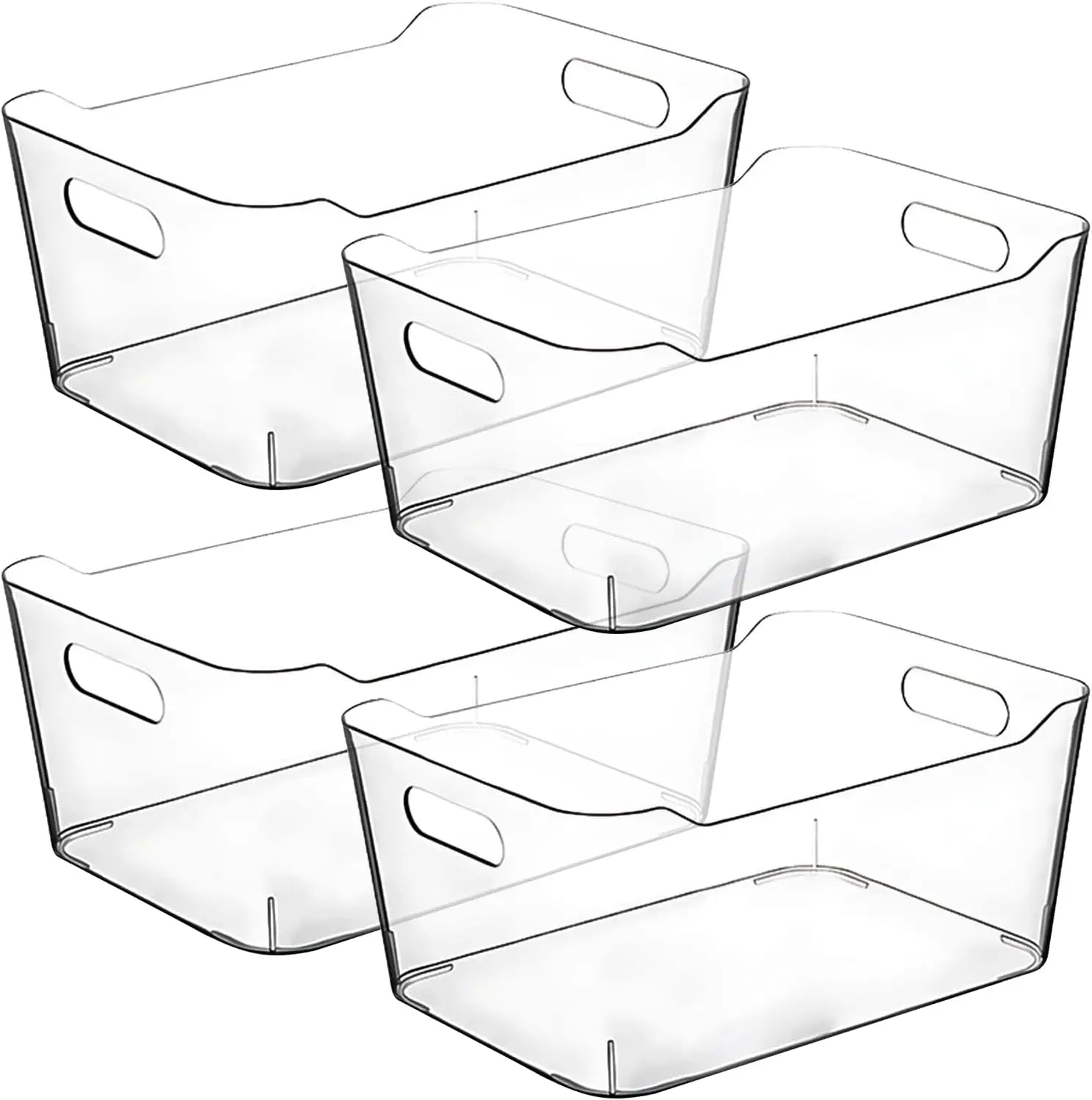 Clear Plastic Storage Bins for Kitchen, Pantry, Fridge Organizer - Stackable and BPA-Free
Clear Plastic Storage Bins for Kitchen, Pantry, Fridge Organizer - Stackable and BPA-Free