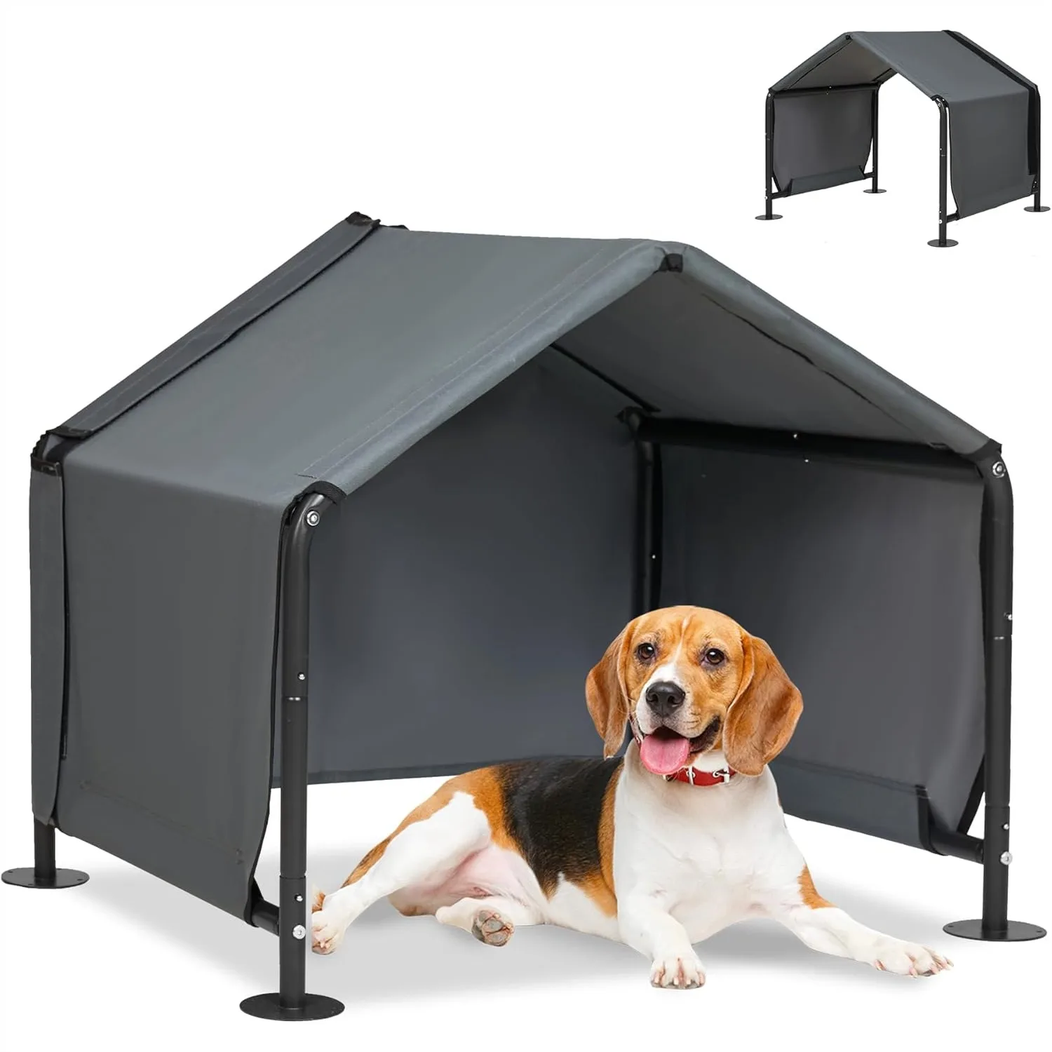 Dog Shades for Outside - Outdoor Dog Kennel for Small Dogs, 29.5"x25.6"x25.6" Waterproof Pet Canopy Shelter with Ground Nails,
Dog Shades for Outside - Outdoor Dog Kennel for Small Dogs, 29.5"x25.6"x25.6" Waterproof Pet Canopy Shelter with Ground Nails,