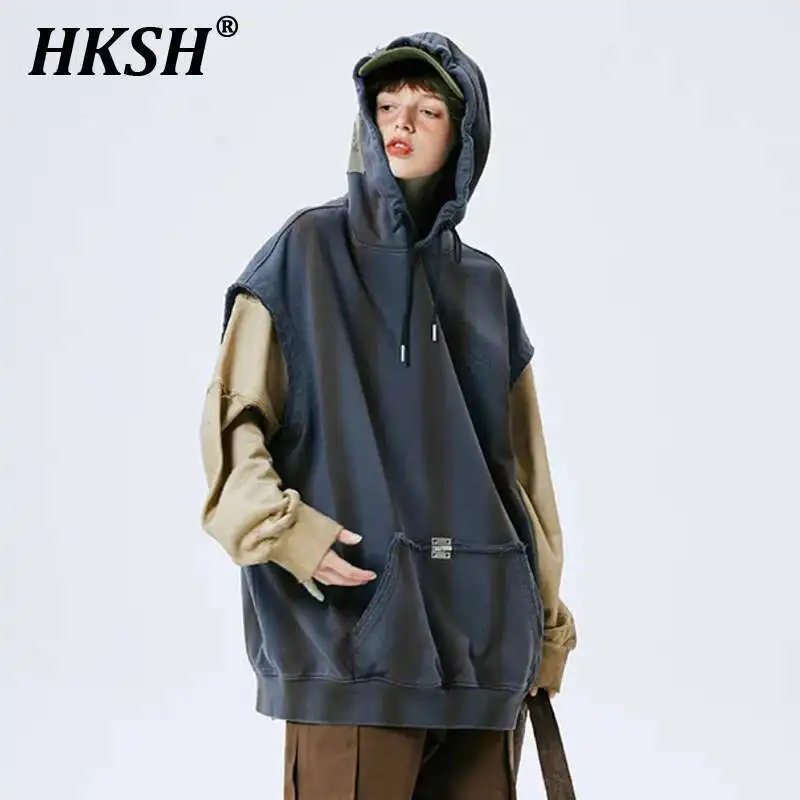 HKSH Autumn New Men's Tide Punk Retro Stripe Spray Color Hairy Edge Sweatshirt Heavy Weight Vest Loose Sleeveless Hoodies HK2381
HKSH Autumn New Men's Tide Punk Retro Stripe Spray Color Hairy Edge Sweatshirt Heavy Weight Vest Loose Sleeveless Hoodies HK2381