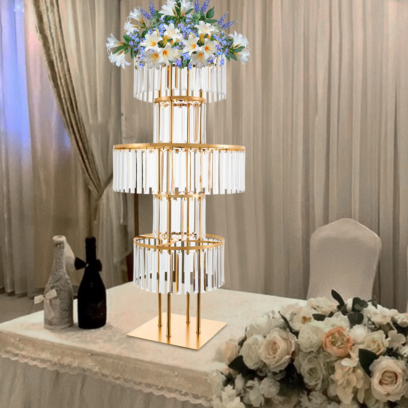 Party Metal Acrylic Freestanding Flower Holders Display Decor Indoor for Tables 5 Tiers Flower Stand for Wedding Centerpieces
Party Metal Acrylic Freestanding Flower Holders Display Decor Indoor for Tables 5 Tiers Flower Stand for Wedding Centerpieces