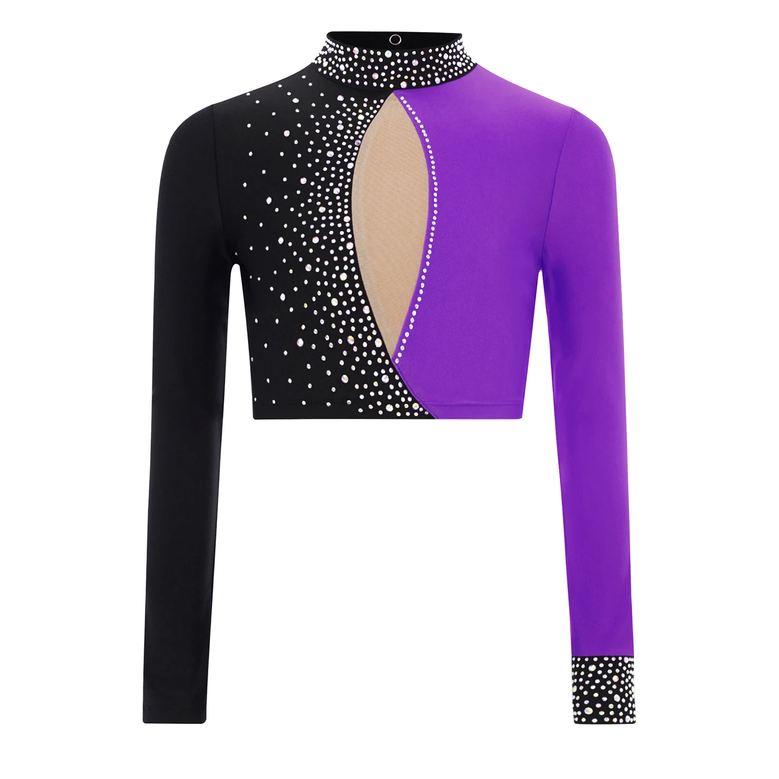 Kids Girls Lyrical Dance Crop Top Gymnastics Figure Skating Dancewear Long Sleeve Keyhole Back Color Block Shiny Rhinestones Top
Kids Girls Lyrical Dance Crop Top Gymnastics Figure Skating Dancewear Long Sleeve Keyhole Back Color Block Shiny Rhinestones Top