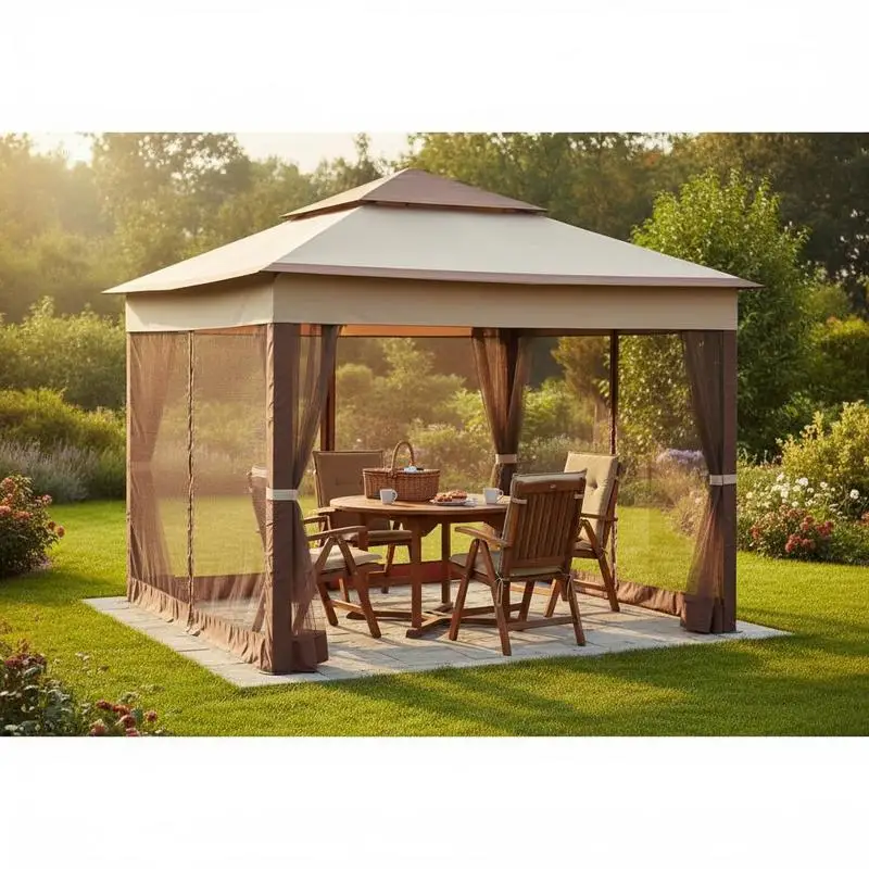 3 x 3(m) Pop Up Gazebo, Double-roof Garden Tent with Netting and Carry Bag, Party Event Shelter for Outdoor Patio, Khaki
3 x 3(m) Pop Up Gazebo, Double-roof Garden Tent with Netting and Carry Bag, Party Event Shelter for Outdoor Patio, Khaki