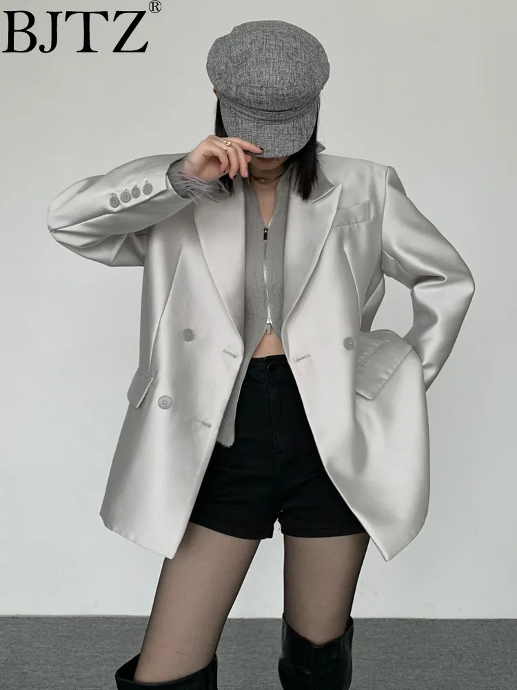 BJTZ Grey Glossy Lazy Style Suit Jacket For Women 2024 Spring Autumn New High-end Temperament Office Lady Female Coat HL530
BJTZ Grey Glossy Lazy Style Suit Jacket For Women 2024 Spring Autumn New High-end Temperament Office Lady Female Coat HL530