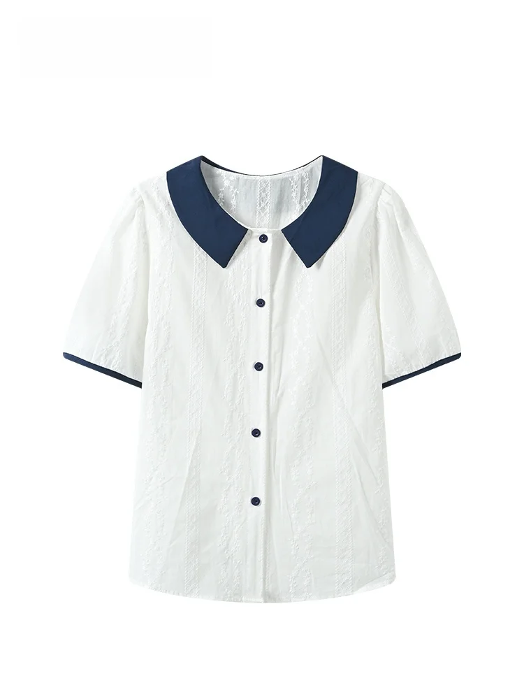 plus Size Neck Short Sleeve Shirt Women Summer New Style Fashion Slimming Versatile Top Large Size Cotton Commute Style
plus Size Neck Short Sleeve Shirt Women Summer New Style Fashion Slimming Versatile Top Large Size Cotton Commute Style