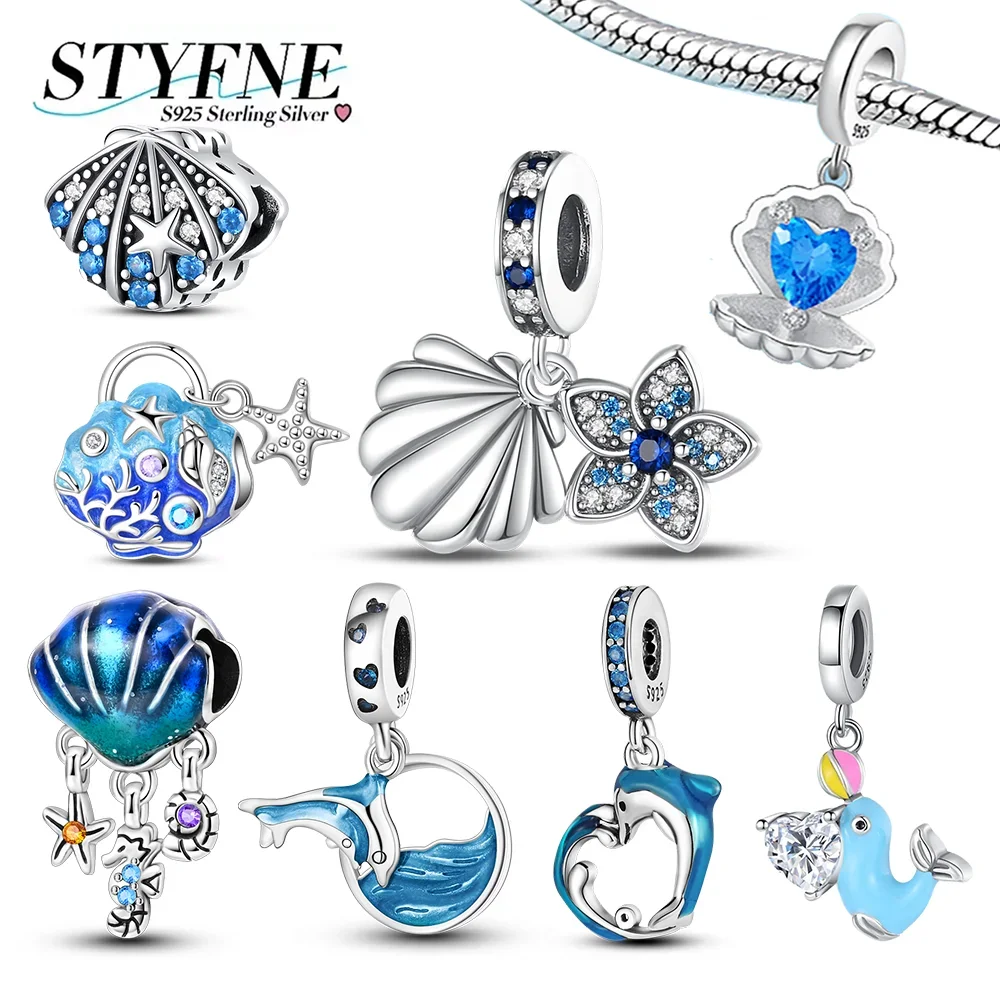 925 Sterling Silver Charms Beads Pendants Shell Dolphin Hippocampus Blue Charm for Women Bracelet Jewelry Gift
925 Sterling Silver Charms Beads Pendants Shell Dolphin Hippocampus Blue Charm for Women Bracelet Jewelry Gift