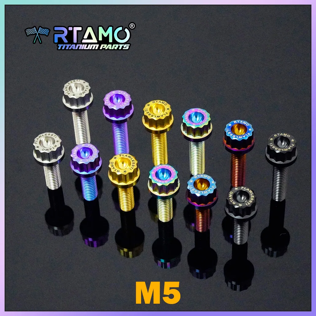 RTAMO M5X10/12/15/20mm Titanium Alloy Bolt 12 Points Anti-theft Screw High Strength for Bicycle Motorbike Accessories Fasteners
RTAMO M5X10/12/15/20mm Titanium Alloy Bolt 12 Points Anti-theft Screw High Strength for Bicycle Motorbike Accessories Fasteners