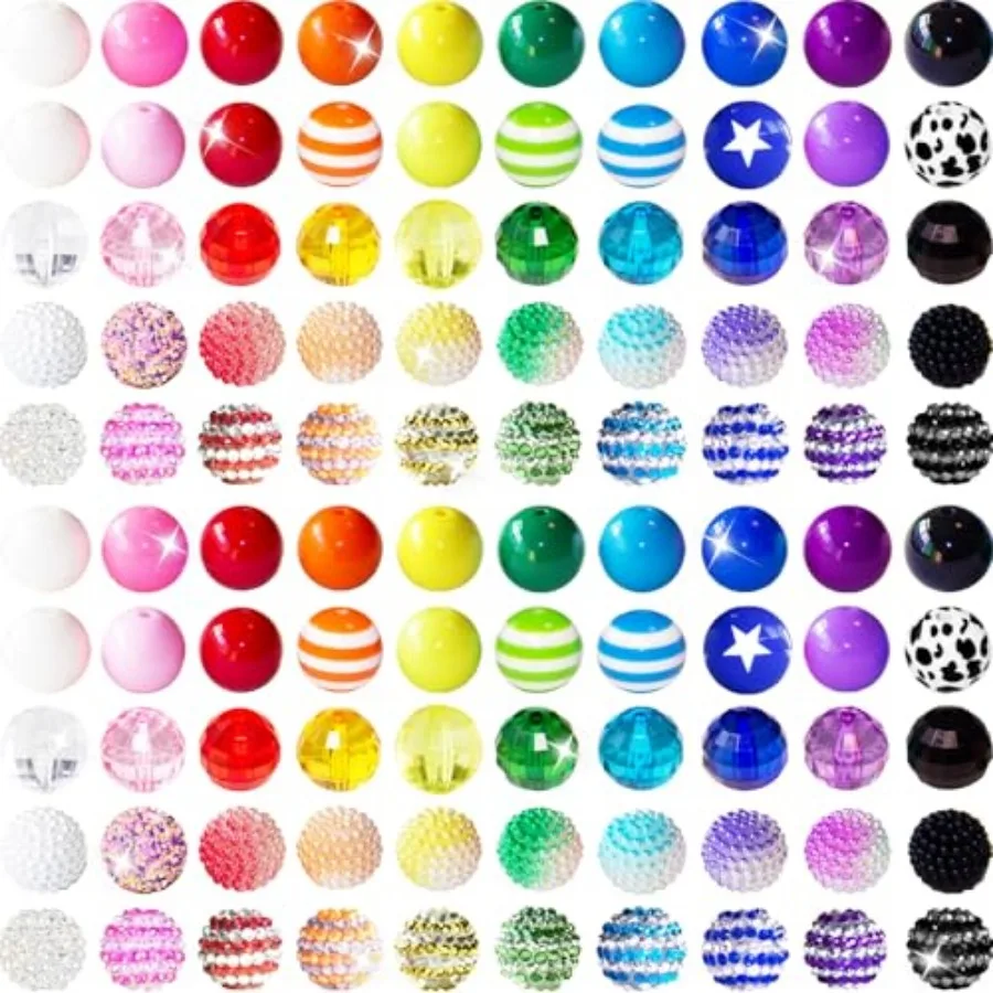 100Pcs 20mm Beads for Pens Making Rhinestone Beads Mixed Acrylic Bubblegum Bead Crystal Round Sparkly Chunky Bead for Pens Bead
100Pcs 20mm Beads for Pens Making Rhinestone Beads Mixed Acrylic Bubblegum Bead Crystal Round Sparkly Chunky Bead for Pens Bead