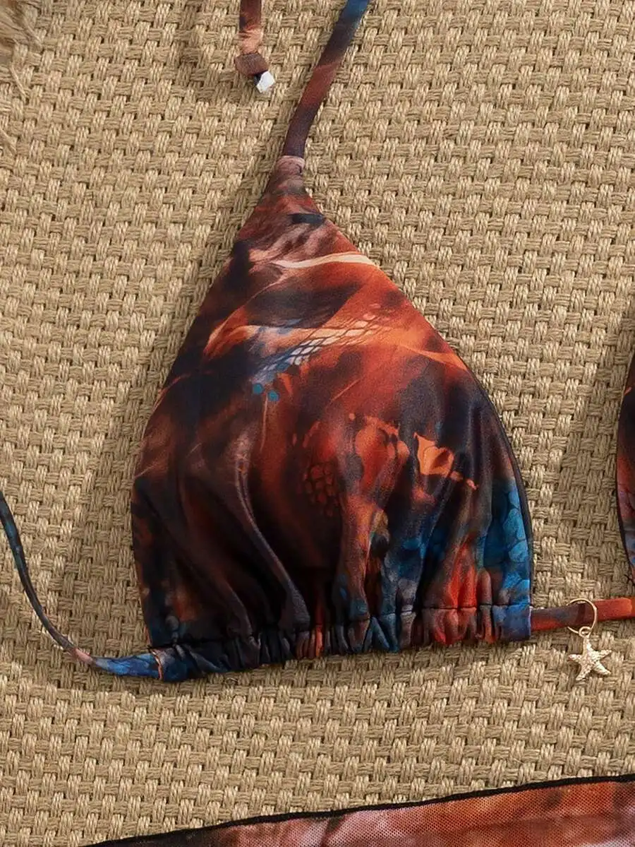 Womens Tie-Up Triangle Bikini Top With Sarong Skirt Bohemian Beach Set
Womens Tie-Up Triangle Bikini Top With Sarong Skirt Bohemian Beach Set