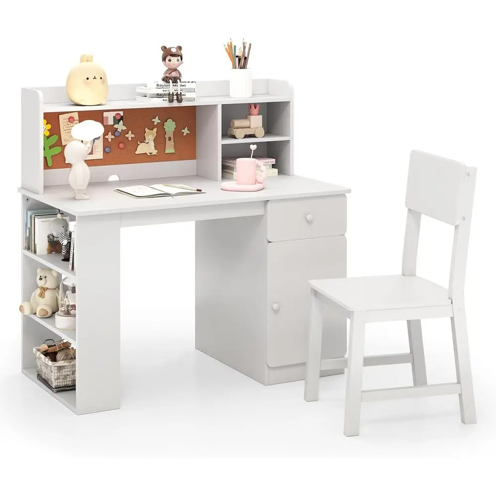 Белый деревянный детский стол и стул с надстройкой, доской для заметок, системой организации кабелей и местом для хранения для учебы и компьютерной рабочей станции
Белый деревянный детский стол и стул с надстройкой, доской для заметок, системой организации кабелей и местом для хранения для учебы и компьютерной рабочей станции