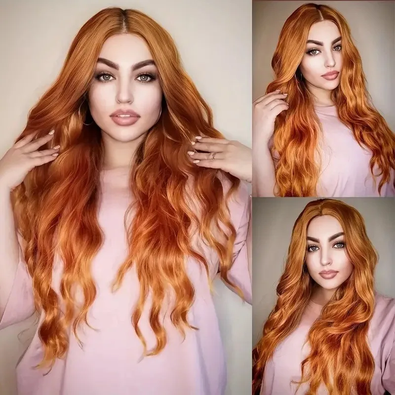 European and American Style Wig for Women, Middle Part, Orange Long Curly Hair, Realistic and Fluffy Big Waves, Full Wig
European and American Style Wig for Women, Middle Part, Orange Long Curly Hair, Realistic and Fluffy Big Waves, Full Wig