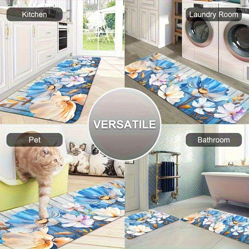 1PC Blue Hydrangea Ensemble Kitchen Rug Non-Slip Door Mat Pop design Bathroom Rug Bath Mat Carpet for Home Sink Laundry Decor
1PC Blue Hydrangea Ensemble Kitchen Rug Non-Slip Door Mat Pop design Bathroom Rug Bath Mat Carpet for Home Sink Laundry Decor