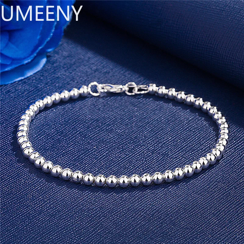 925 Sterling Silver Charm Bracelet for Women, 4mm Beads Chain, Popular Brands Jewelry, Wedding Party, Christmas Gifts
925 Sterling Silver Charm Bracelet for Women, 4mm Beads Chain, Popular Brands Jewelry, Wedding Party, Christmas Gifts