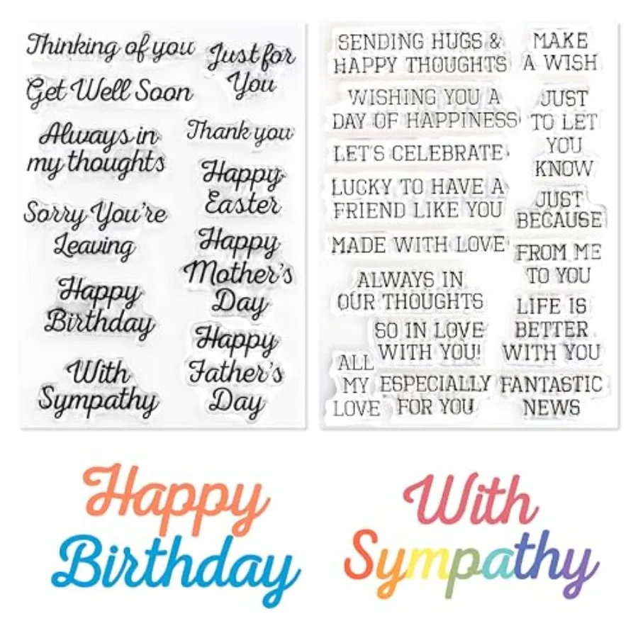 26pcs Words Clear Stamps for Card Making Sentiment Transparent Stamp with Scripture Greeting Words Pattern for DIY Scrapbooking
26pcs Words Clear Stamps for Card Making Sentiment Transparent Stamp with Scripture Greeting Words Pattern for DIY Scrapbooking
