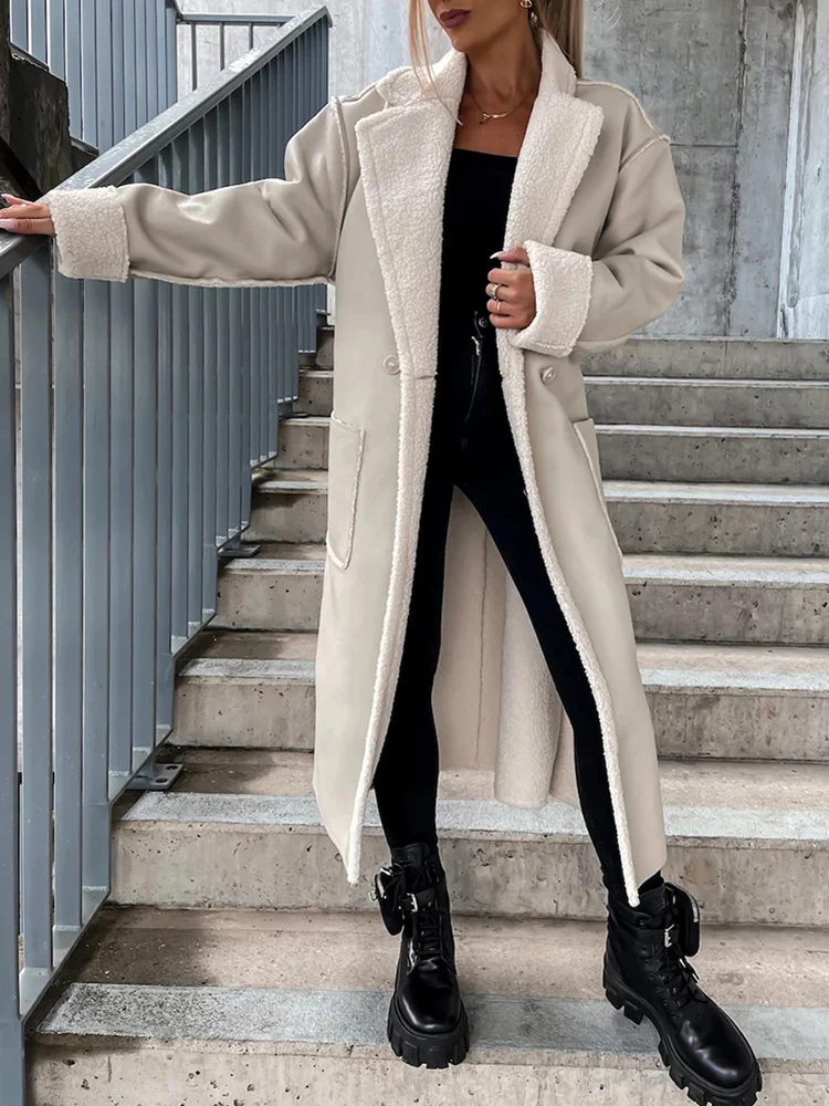 Women Autumn Winter Thick Long Coats Solid PU Leather Turn-Down Collar Belt Fashion Casual Outerwear Streetwear Pocket Jackets
Women Autumn Winter Thick Long Coats Solid PU Leather Turn-Down Collar Belt Fashion Casual Outerwear Streetwear Pocket Jackets