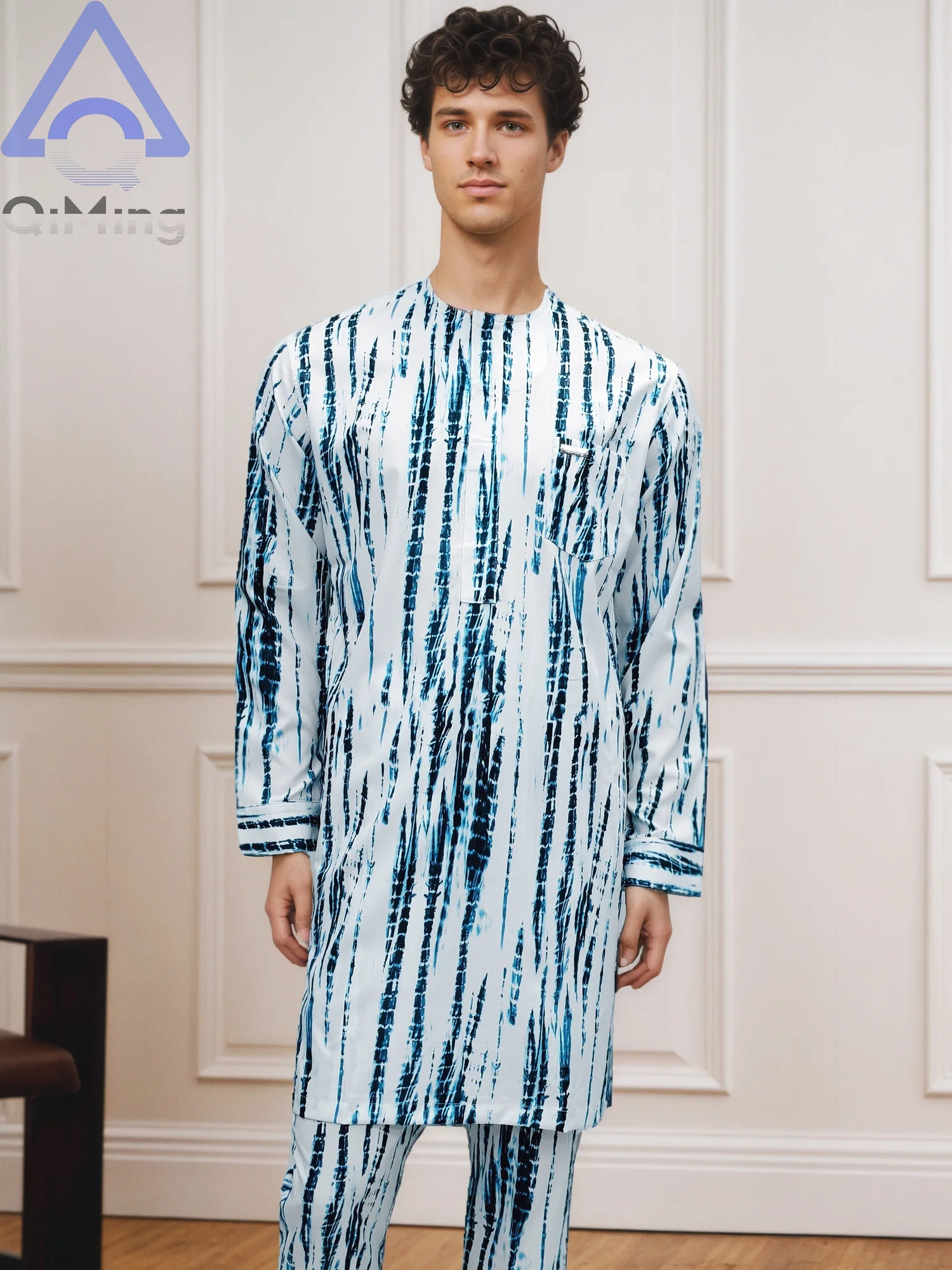 African Muslim Men's Fashion Clothing 2 Pieces White Color-Blocking Tie-Dyeing Printing Modern Prayer Moroccan Islamic Dress
African Muslim Men's Fashion Clothing 2 Pieces White Color-Blocking Tie-Dyeing Printing Modern Prayer Moroccan Islamic Dress