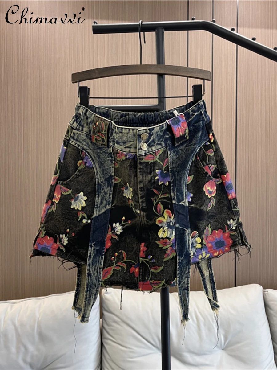 European Vintage Floral Washed Distressed A- Line Skirt Spring Summer New Fashion Streetwear High Waist Slim Denim Skirts Women
European Vintage Floral Washed Distressed A- Line Skirt Spring Summer New Fashion Streetwear High Waist Slim Denim Skirts Women