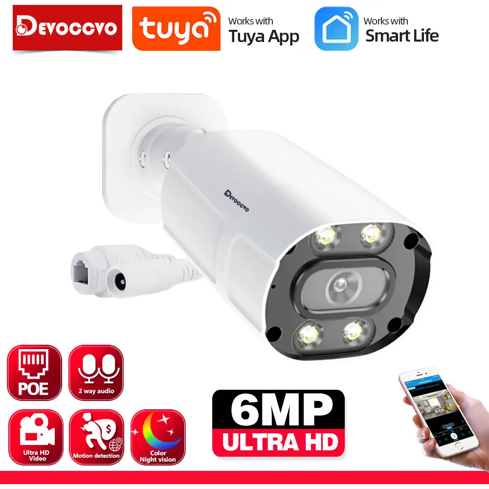 Smart Life 5MP POE IP Camera Full Color Night Vision Waterproof Tuya Video Security Surveillance CCTV Bullet Camera 6MP IP Cam
Smart Life 5MP POE IP Camera Full Color Night Vision Waterproof Tuya Video Security Surveillance CCTV Bullet Camera 6MP IP Cam