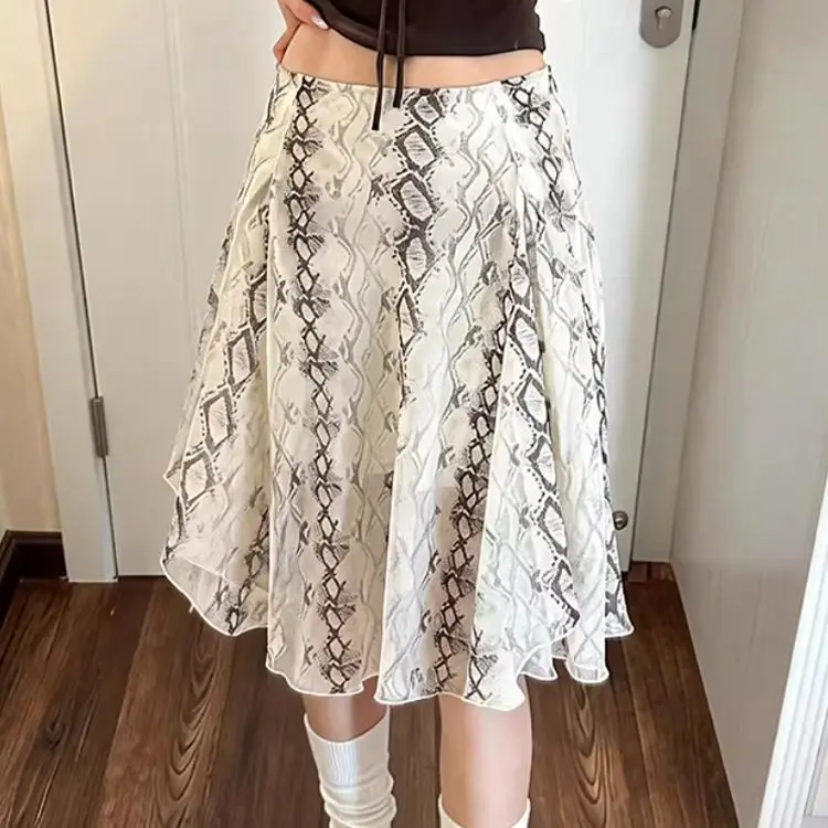 Gagarich 2026 Popular Snake Print Midi Skirt Women Spring Summer High Waisted Temperament A-line Versatile Irregular Midi Skirts
Gagarich 2026 Popular Snake Print Midi Skirt Women Spring Summer High Waisted Temperament A-line Versatile Irregular Midi Skirts