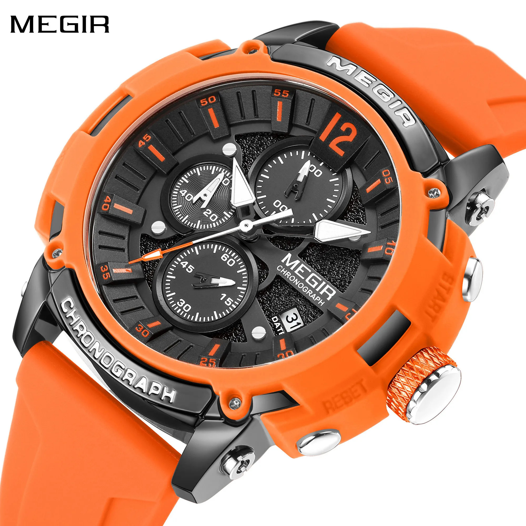 MEGIR Fashion Military Watch for Men Top Luxury Sport Quartz Chronograph Waterproof Male Clock Wristwatch Silicone Reloj Hombre
MEGIR Fashion Military Watch for Men Top Luxury Sport Quartz Chronograph Waterproof Male Clock Wristwatch Silicone Reloj Hombre