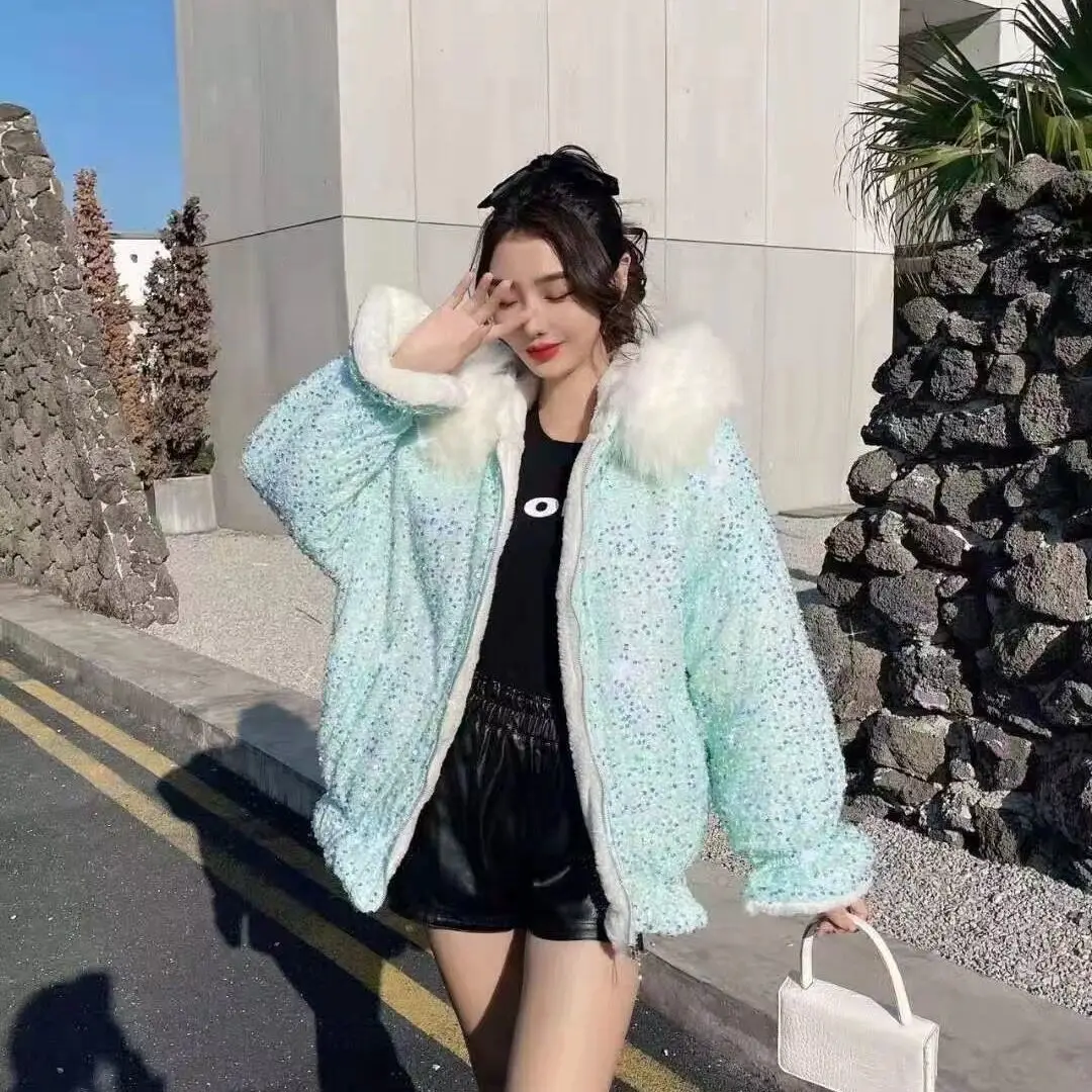 Winter New Women's Down Cotton Jacket Commuter Imitation Rabbit Hair Hooded Jacket
Winter New Women's Down Cotton Jacket Commuter Imitation Rabbit Hair Hooded Jacket