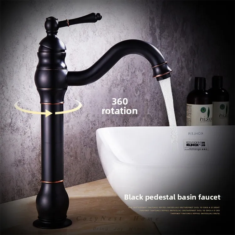 Brass antique black washbasin, hot and cold faucet, basin on stage, bathroom, hand washing, washbasin,pool faucet can be rotated
Brass antique black washbasin, hot and cold faucet, basin on stage, bathroom, hand washing, washbasin,pool faucet can be rotated