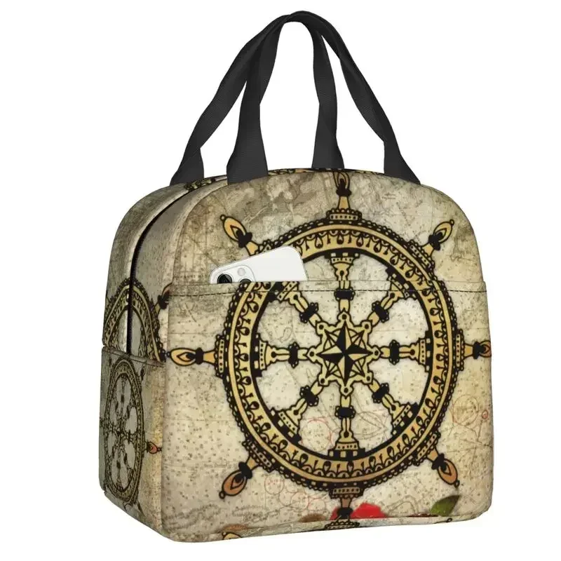 Vintage Nautical Ships Wheel Thermal Insulated Lunch Bag Women Sailor Lover Portable Lunch Container for School Storage Food Box
Vintage Nautical Ships Wheel Thermal Insulated Lunch Bag Women Sailor Lover Portable Lunch Container for School Storage Food Box
