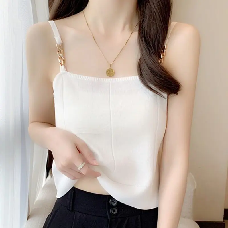 Fashion Square Collar Knitted Camis T-Shirts Female Clothing 2025 Summer New Loose Sleeveless Korean Tank Top Sweet Tee Shirt
Fashion Square Collar Knitted Camis T-Shirts Female Clothing 2025 Summer New Loose Sleeveless Korean Tank Top Sweet Tee Shirt