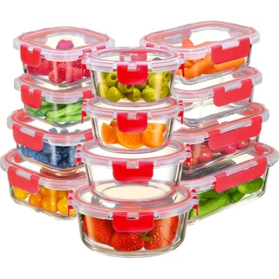 24 Pcs Glass Storage Containers with Lids - Leak Proof Dishwasher Safe Glass Food Storage Containers for Meal Prep or Leftovers
24 Pcs Glass Storage Containers with Lids - Leak Proof Dishwasher Safe Glass Food Storage Containers for Meal Prep or Leftovers