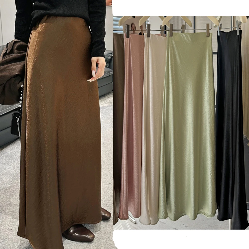 Satin Fish Tail Design Half Skirt Simple Slimming A-line Women's Clothing Summer Wear 12 Colors Offices Style Medium Long Skirt
Satin Fish Tail Design Half Skirt Simple Slimming A-line Women's Clothing Summer Wear 12 Colors Offices Style Medium Long Skirt