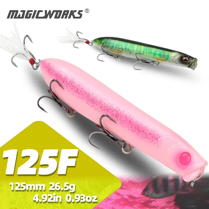 Magic Works Lure Pencil 125mm 26.5g Surface Lure Topwater Bass Fishing Popper for Pike Best Pencil Floating Artificial Baits
Magic Works Lure Pencil 125mm 26.5g Surface Lure Topwater Bass Fishing Popper for Pike Best Pencil Floating Artificial Baits