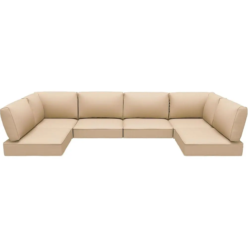 14-Piece Water-Resistant Outdoor Couch Cushion Set, Rattan Wicker Sectional Patio Furniture, Khaki
14-Piece Water-Resistant Outdoor Couch Cushion Set, Rattan Wicker Sectional Patio Furniture, Khaki
