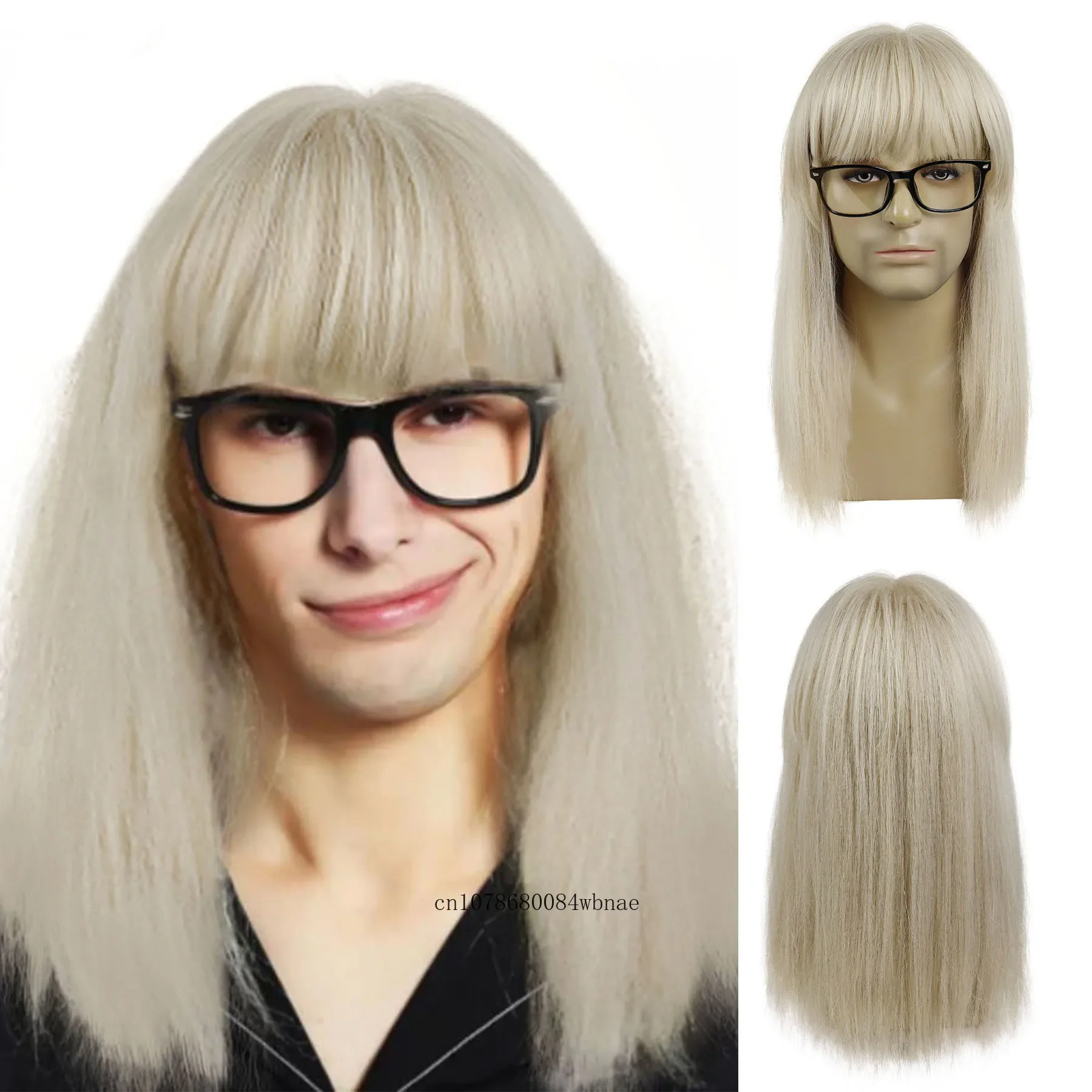 Synthetic Costume Set Rocker Blonde Mullet Wig and Black Glasses for Men Cool 80s Punk Heavy Metal Wigs Halloween Cosplay Party
Synthetic Costume Set Rocker Blonde Mullet Wig and Black Glasses for Men Cool 80s Punk Heavy Metal Wigs Halloween Cosplay Party
