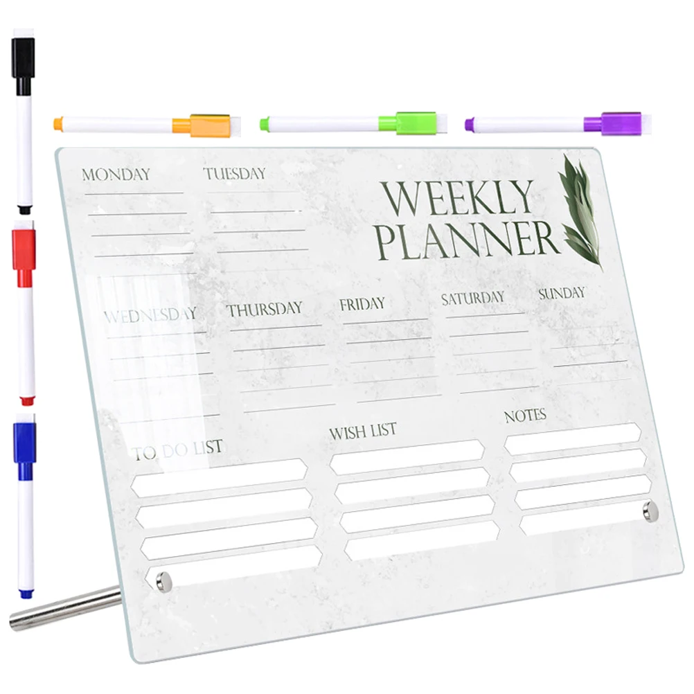 1 set Acrylic Writing Board Ad Nails Pens Erasable Desk Dry Fridge Planner Weekly Student Home Office School
1 set Acrylic Writing Board Ad Nails Pens Erasable Desk Dry Fridge Planner Weekly Student Home Office School
