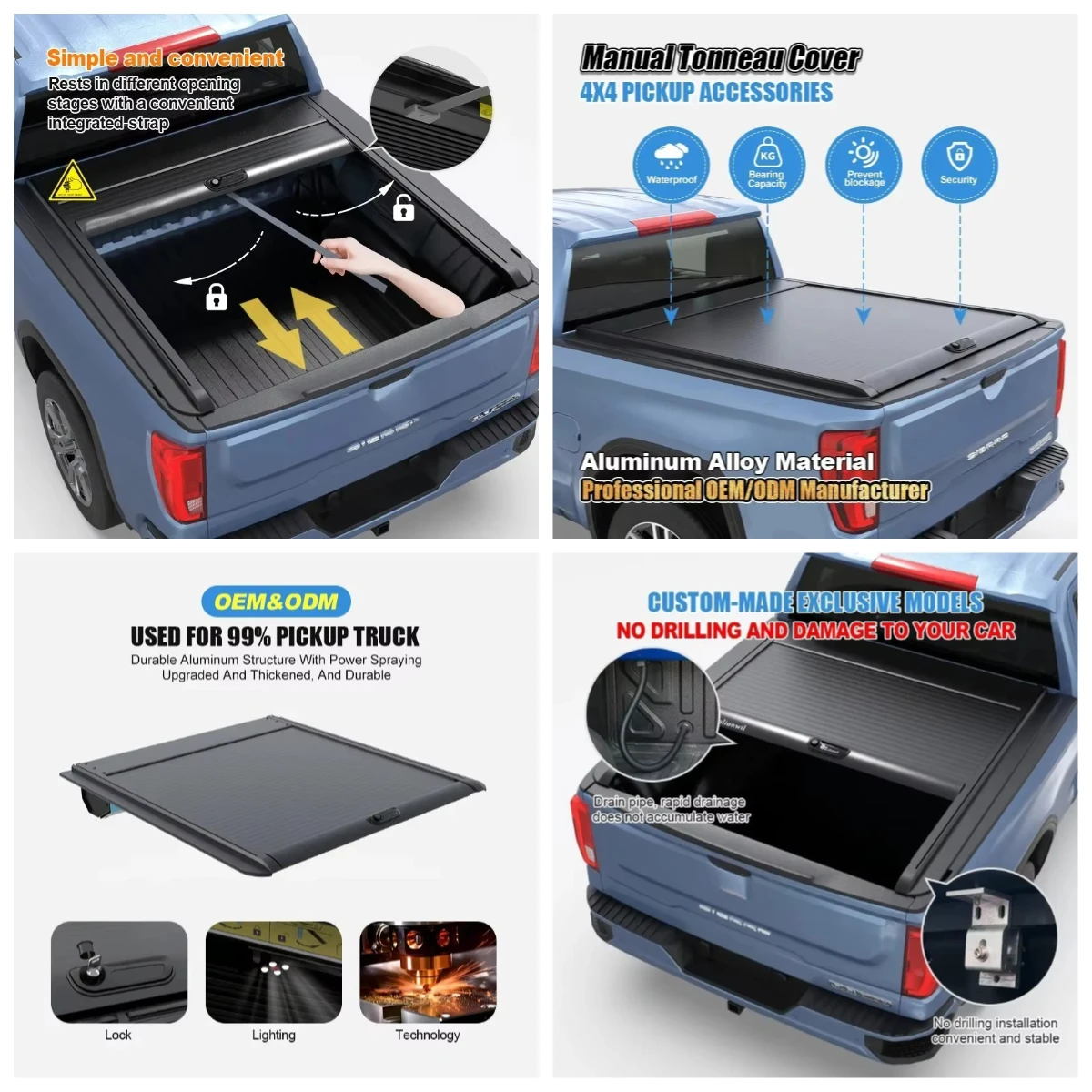 Aluminum Roll Locking Hard Type Truck Bed Pickup Covers for Ram 1500 Sierra 1500 Pickup Truck Bed Cover Tonneau Cover
Aluminum Roll Locking Hard Type Truck Bed Pickup Covers for Ram 1500 Sierra 1500 Pickup Truck Bed Cover Tonneau Cover