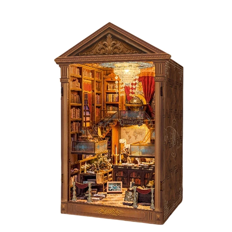 DIY Book Nook Wooden Miniature Model Kits Reading Hall Bookend 3D Puzzle with LED Light Bookshelf for Friends Birthday Gifts
DIY Book Nook Wooden Miniature Model Kits Reading Hall Bookend 3D Puzzle with LED Light Bookshelf for Friends Birthday Gifts