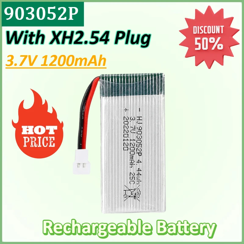 New 903052P 25C Lipo Rechargeable Battery XH2.54 Plug 3.7V 1200mAh for KY601S SYMA X5SW X5 M18 H5P Model Aircraft Accessories
New 903052P 25C Lipo Rechargeable Battery XH2.54 Plug 3.7V 1200mAh for KY601S SYMA X5SW X5 M18 H5P Model Aircraft Accessories
