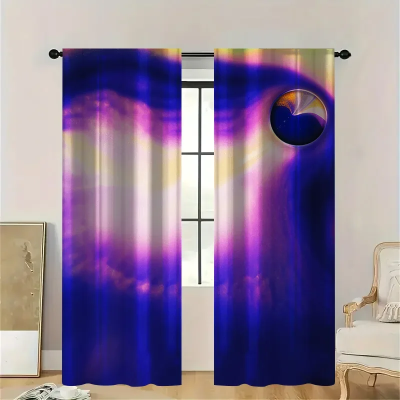 2pcs Abstract Gradient Curtains , Purple to Gold Circular Motif Sheer Light Filtering, Modern Artistic Living Room Decor
2pcs Abstract Gradient Curtains , Purple to Gold Circular Motif Sheer Light Filtering, Modern Artistic Living Room Decor