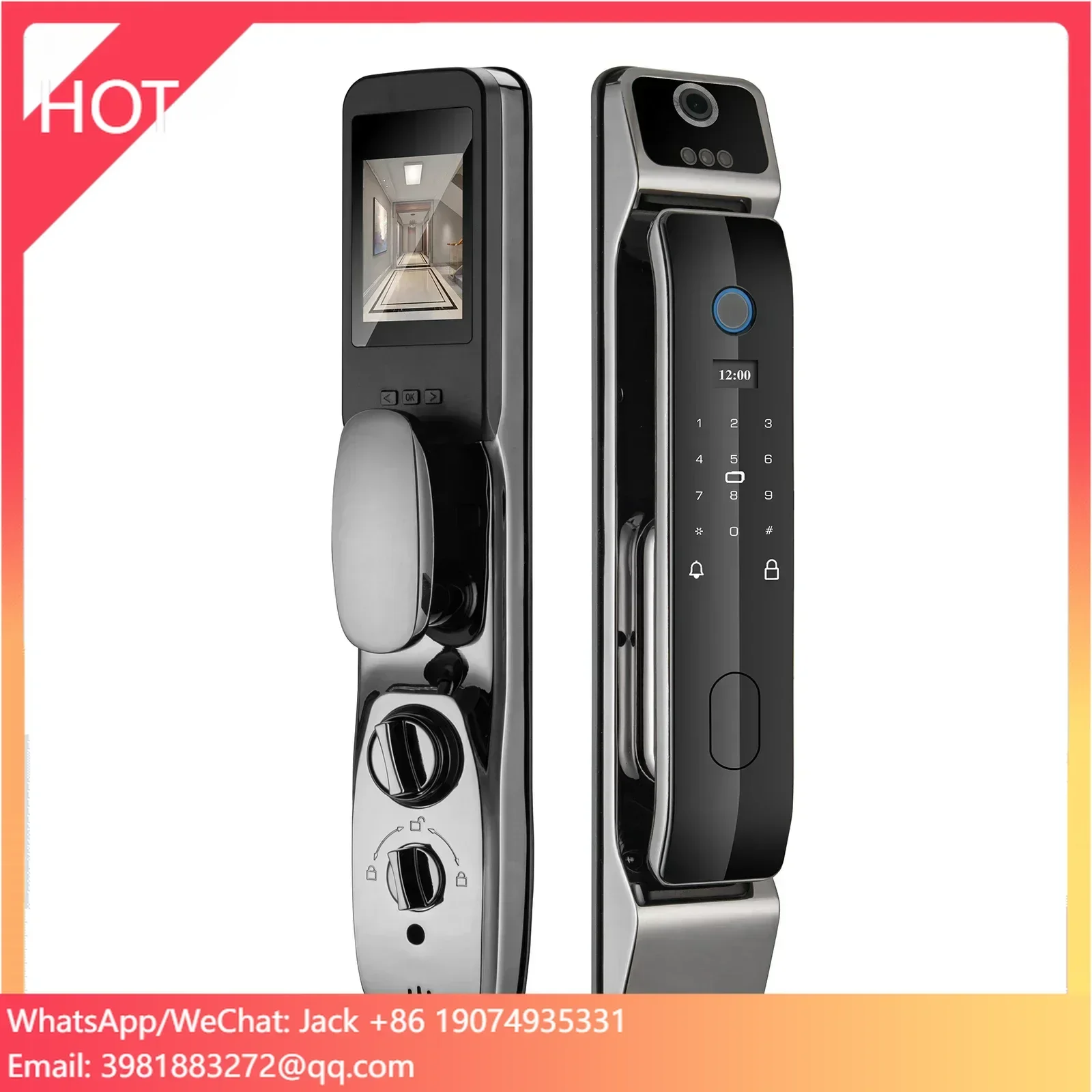 Smart Face ID Lock 3D Face Recognition Door Lock Work With WIFI APP Remote Unlock Capture Photo
Smart Face ID Lock 3D Face Recognition Door Lock Work With WIFI APP Remote Unlock Capture Photo