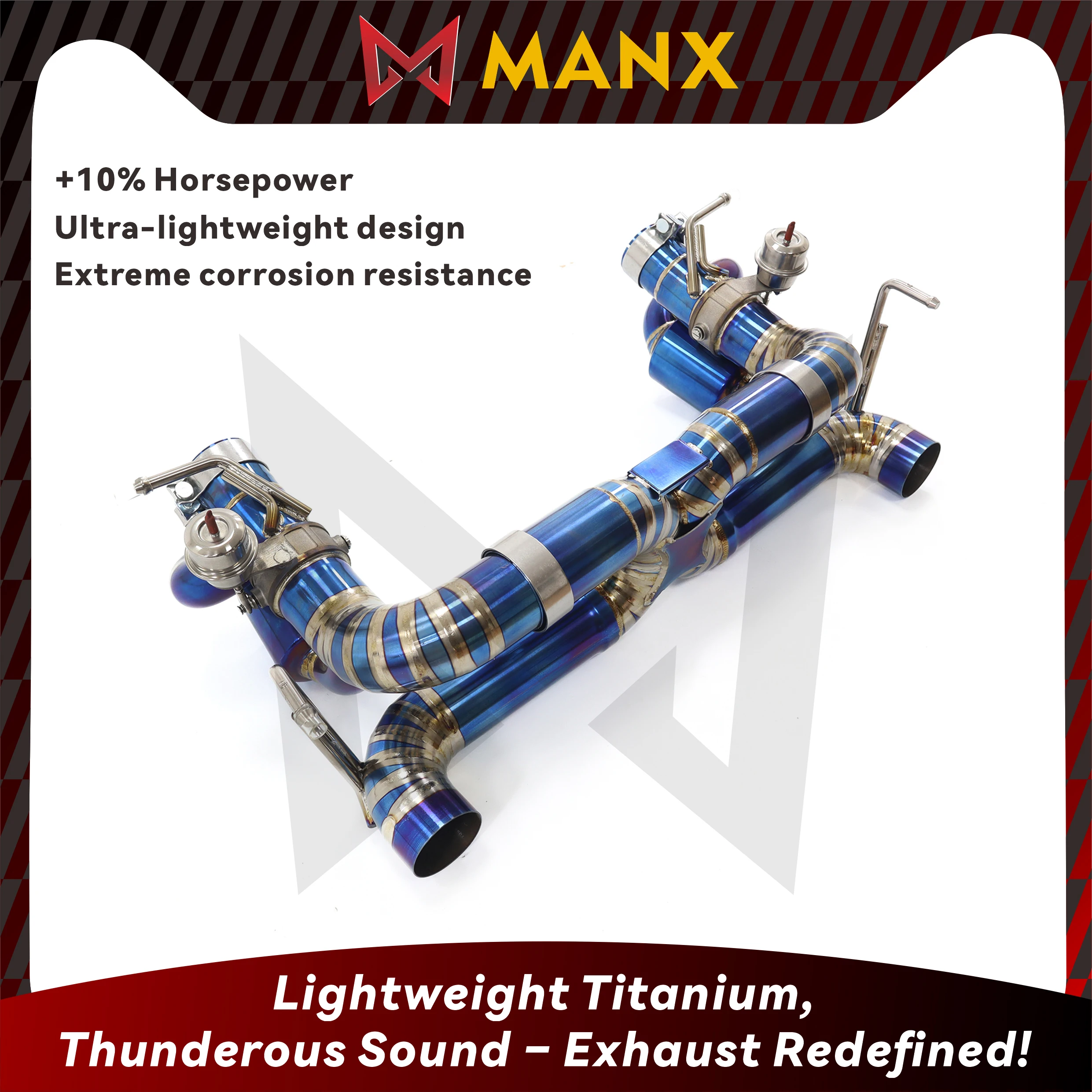 MANX Catback For Ferrari 488 Focus On Titanium Pipe Clear Loud Sound Car Exhaust Vacuum Valve Muffler Easy Install Customization
MANX Catback For Ferrari 488 Focus On Titanium Pipe Clear Loud Sound Car Exhaust Vacuum Valve Muffler Easy Install Customization