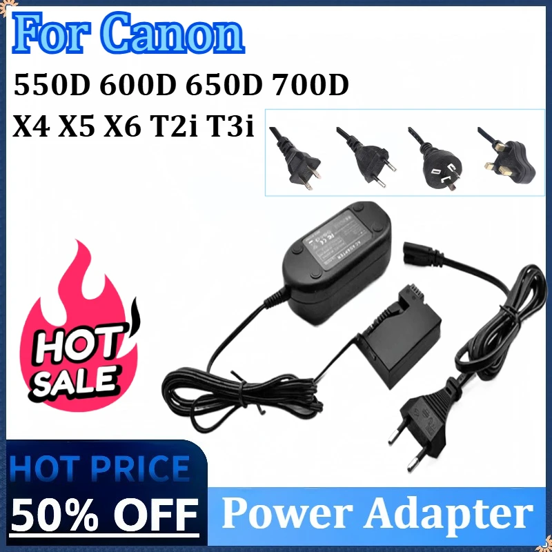For Canon ACK-E8 ACK E8 AC Adapter Kit CA-PS700 + DR-E8 DC Coupler Fit T2i T3i 550D 600D 650D 700D Kiss X4 X5 X6 DSLR Cameras
For Canon ACK-E8 ACK E8 AC Adapter Kit CA-PS700 + DR-E8 DC Coupler Fit T2i T3i 550D 600D 650D 700D Kiss X4 X5 X6 DSLR Cameras