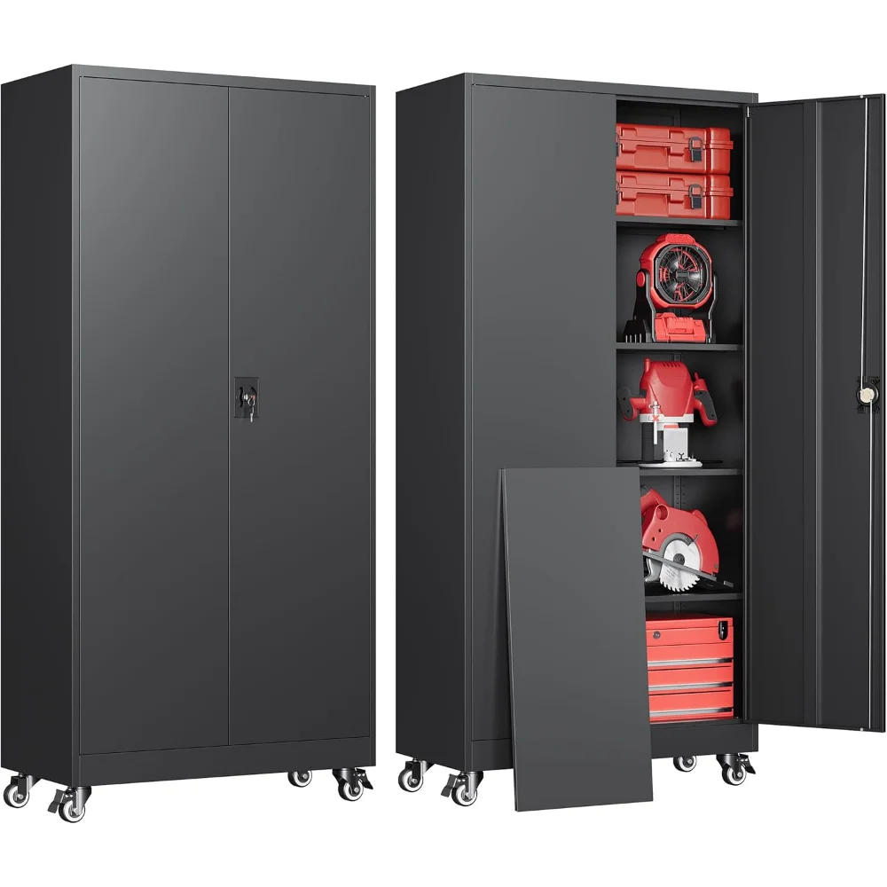 Metal Garage Storage Cabinets with Wheels, Rolling Tool Cabinet with Lock, Locking Garage Caninet on Wheels with Shelves
Metal Garage Storage Cabinets with Wheels, Rolling Tool Cabinet with Lock, Locking Garage Caninet on Wheels with Shelves