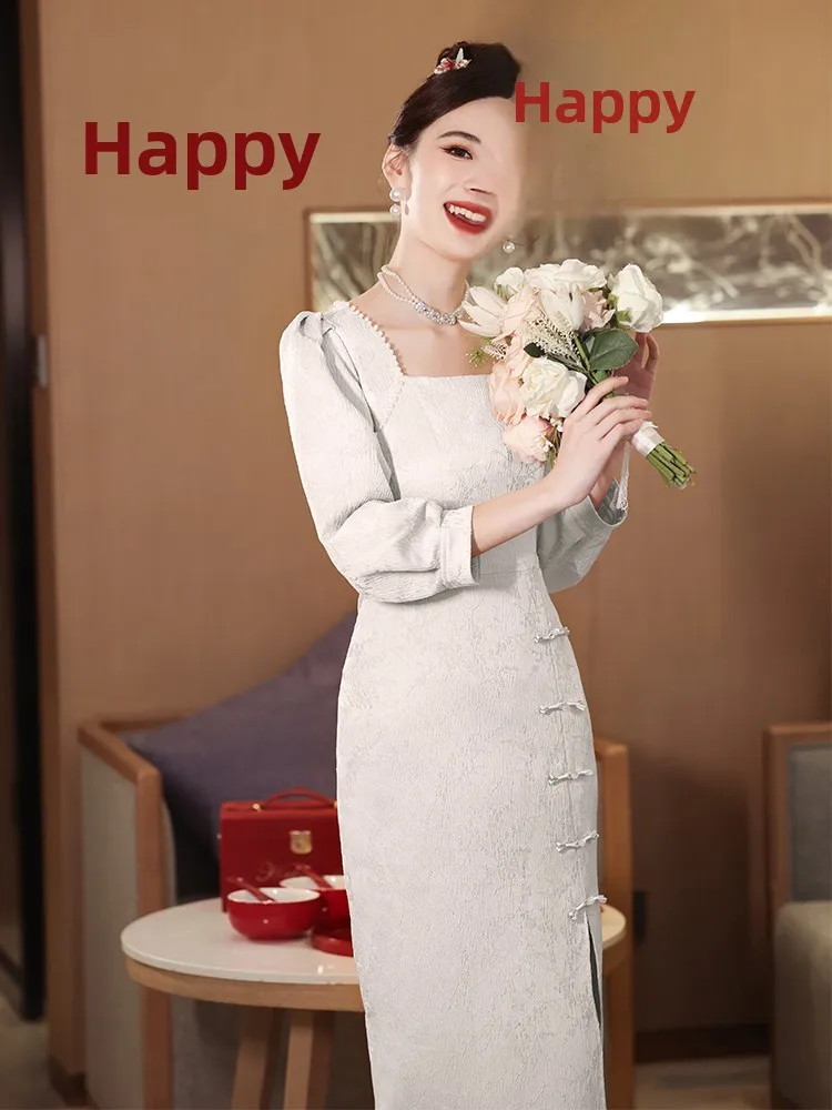 Ele White Engagement Dr Retro Sle Bead Embellied A-Line Skirt Long Sve Mid-Waist Polyester Fiber
Ele White Engagement Dr Retro Sle Bead Embellied A-Line Skirt Long Sve Mid-Waist Polyester Fiber